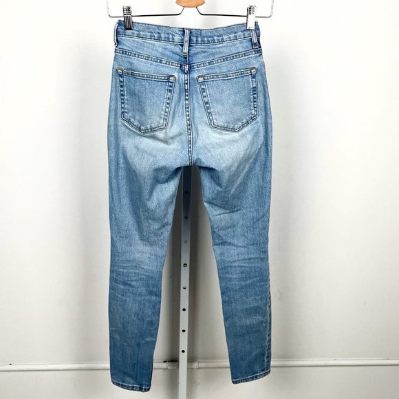 Everlane High Rise Five Pocket Jeans Zip Fly Light Wash Blue Denim 24 Regular - Picture 2 of 8